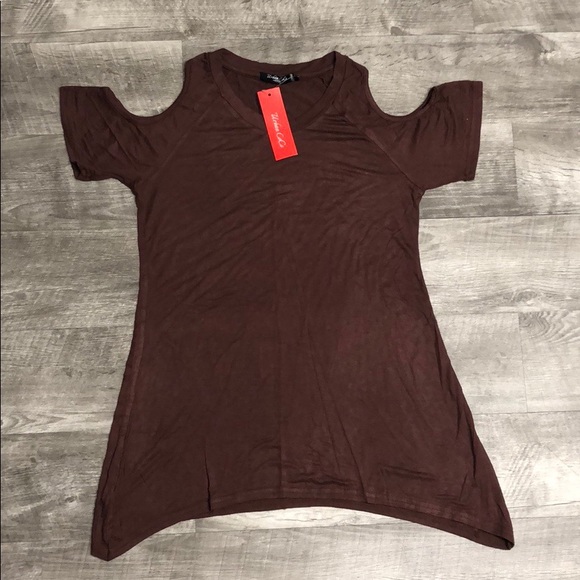 NWT Urban CoCo Shoulder Off Wide Hem Shirt - Picture 4 of 8